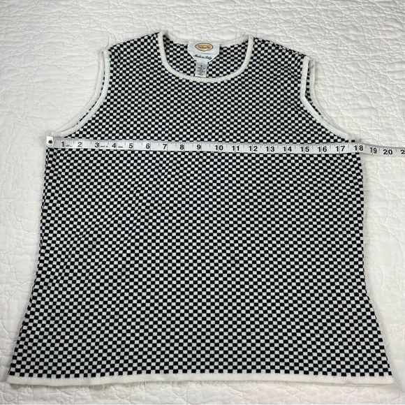 🔥Talbots Made in Italy Black White Checker Cardigan Sweater Set Women Size S - Picture 10 of 15